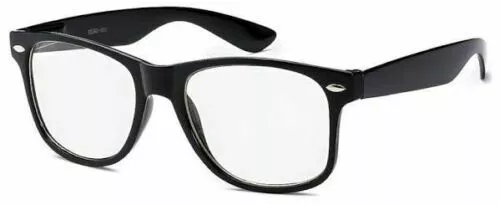 Classic Retro Glasses - Black Frame / Clear Lens - Nerd - FREE POST AUS 2