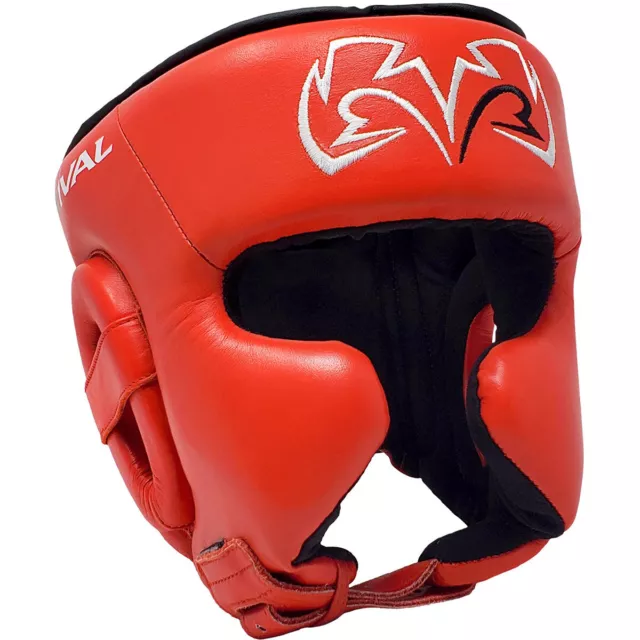 Rival Boxing RHG2 Leather Ultra Sleek Headgear - Red - mma sparring training 2