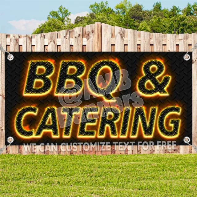 BBQ AND CATERING Advertising Vinyl Banner Flag Sign Many Sizes USA V2