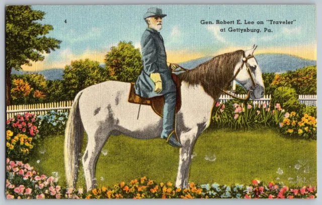Gettysburg, PA - General Robert E. Lee on Traveler - Vintage Postcard - Unposted