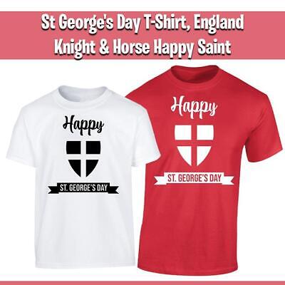 Happy St. Georges Giorno T-Shirt Inghilterra Guerrieri Bambini e Adulti Unisex Top stampati