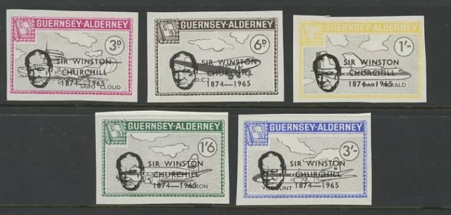 Guernsey ALDERNEY 1966 Planes Churchill IMPERF UM **