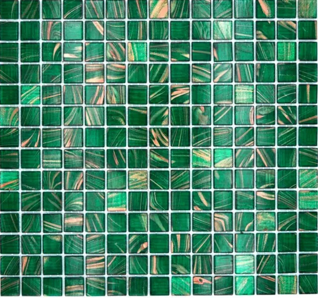 Mosaico de vidrio azulejo de mosaico ópalo verde cobre cambiante 230-G28_P