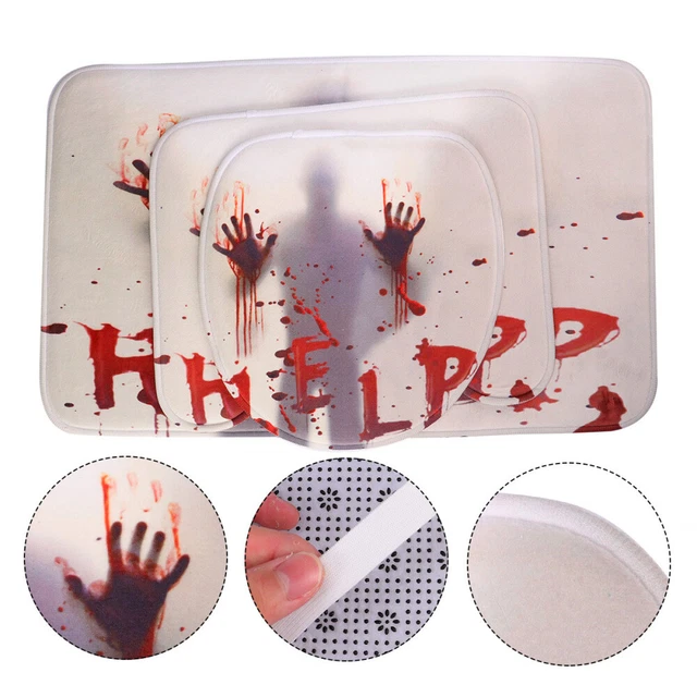 Tapa Cerrar Alfombra Inodoro Halloween Disfraz Negro Impresión