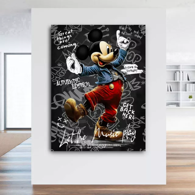 Leinwandbild Micky Maus Dance Comic Pop Art Lifestyle Wandbild Wohnzimmer Bilder