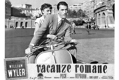 Poster Manifesto Locandina Cinema Vintage Film Vacanze Romane  Audrey Hepburn