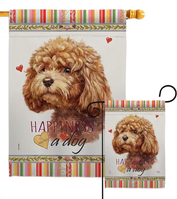 Poodle Happiness Garden Flag Animals Dog Small Decorative Gift Yard House Banner