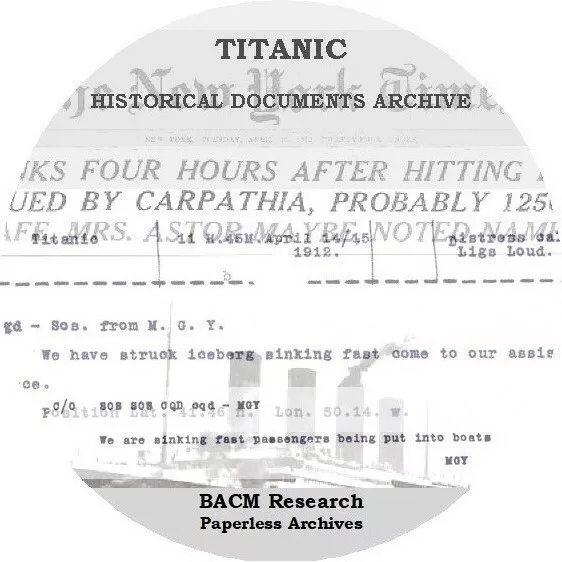 Titanic Disaster Historical Documents Archive