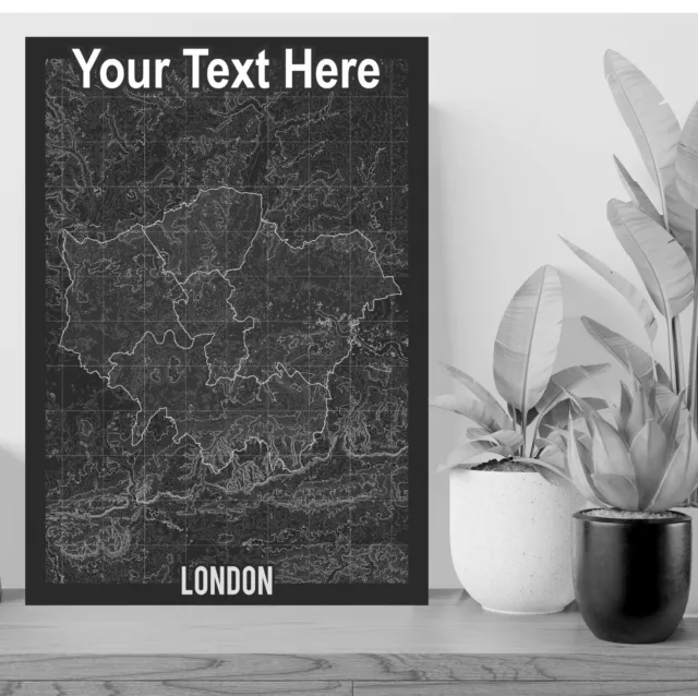 Maßgeschneiderter Stadtplan LONDON personalisiertes großes Poster Kunstdruck Geschenk
