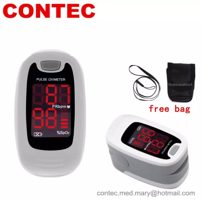 Finger Pulse Oximeter SPO2 PR Blood Oxygen Heart Rate Monitor+ Pouch CMS50M