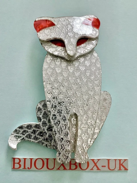 Spilla Gatto Con Strass Di Cristallo – Donna, Colore Argento, 3x3 Cm – Elegante Accessorio Moda In Sacchetto Regalo - 4