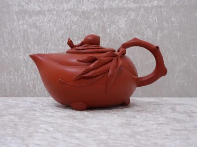 Yixing Zisha Clay Ceramics Tea Pot China Plastic Leaves & Fruit - Handmade