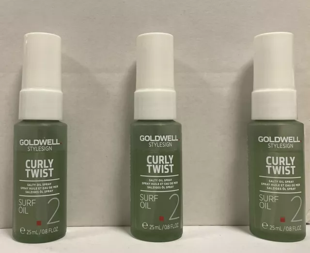 3 X Goldwell Stylesign Curly Twist Surf Oil 2- (25 ml - Salziges Öl Spray)