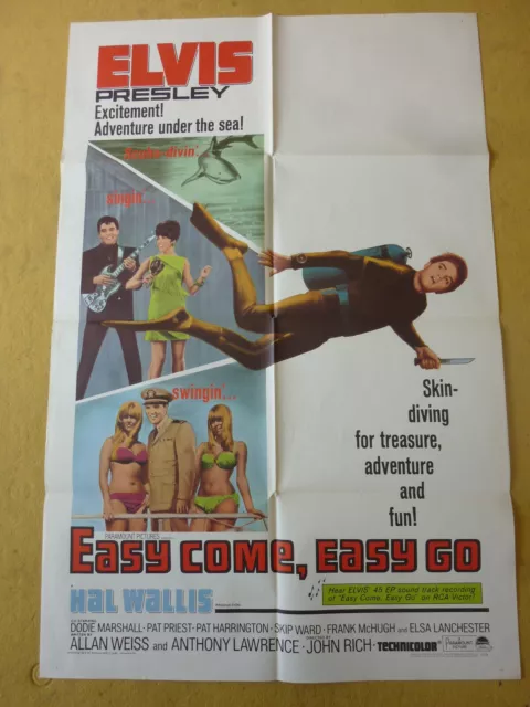 EASY COME, EASY GO Elvis Presley 1967 Affiche cinéma US poster movie 1-sheet