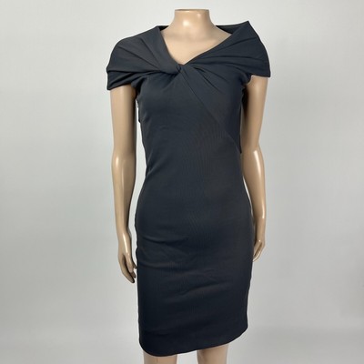 Helmut Lang Womens Dress XS Twist Rib hlw34139 Viscose Stretch Shift Designer S1