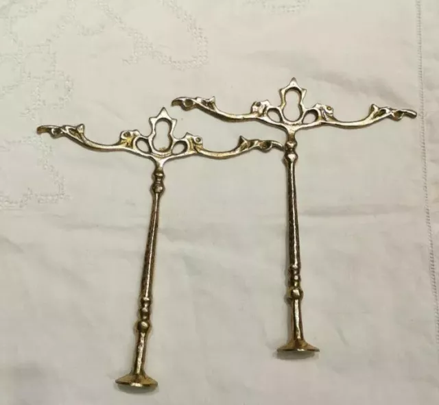 Vintage Ornate Brass Curtain Holdbacks Two
