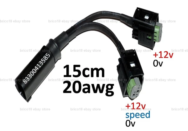 BMW Y DC Accessory Plug 15cm/20awg/3p via 83300413585 - R1200 R1250 GS RS RT S F