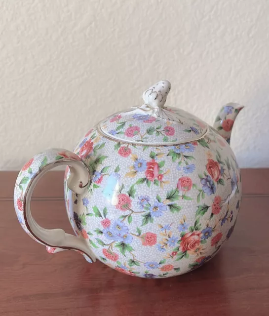 Vintage Royal Winton Grimwades Old Cottage Chintz Tea Pot Cream Sugar Bowl Set 6