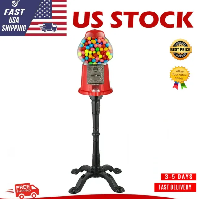 New 15" Vintage Candy Gumball Machine &Bank with Stand by Great Northern Popcorn