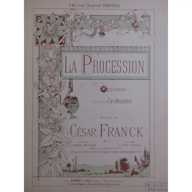 FRANCK César La Procession Chant Piano ca1895
