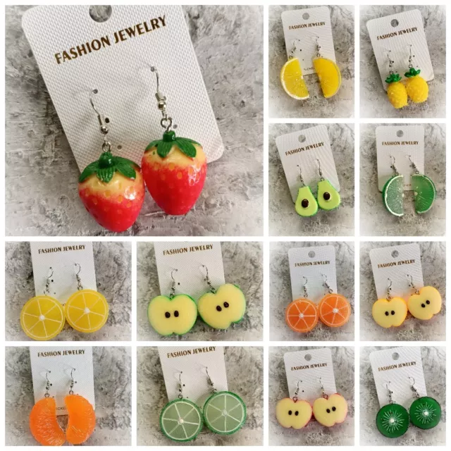 1 paar Ohrringe Obst/Gemüse baumeln  Kunststoff 3-D Ohrringe Modeschmuck