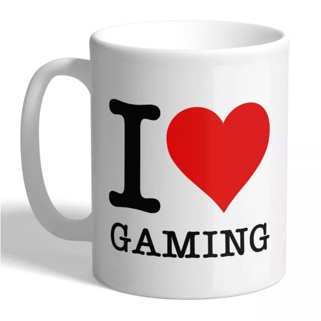 I LOVE GAMING Ceramic Coffee Tea Mug Cup Heart Funny PC PS5 PS4 XBOX Gamer Gift