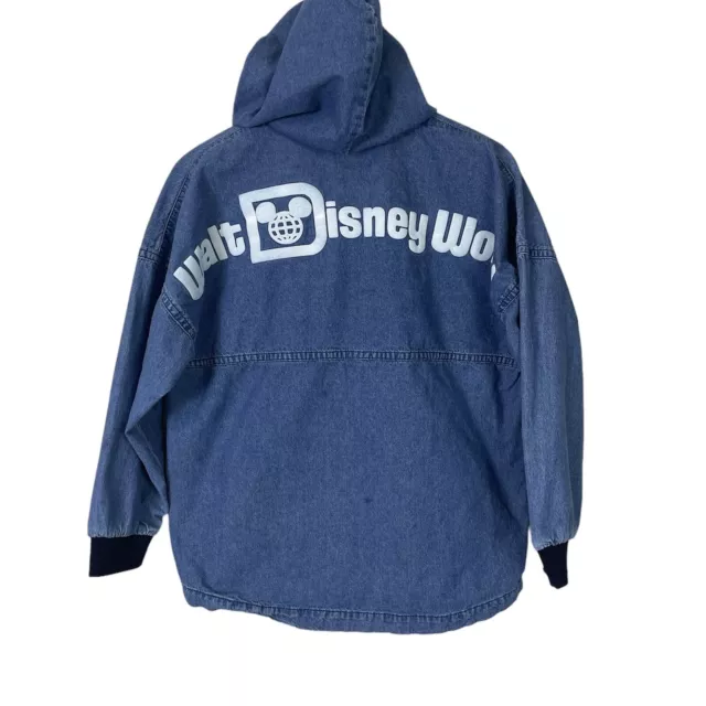 Walt Disney World  Spirit Jersey Small  Hoodie Pullover Adult Jacket Blue Denim
