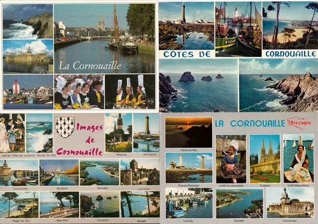 Lot De 4 Cartes Postales Anciennes – Carte Géographique De La Somme – 10x15cm