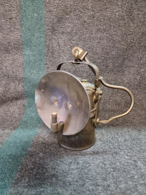 Karbidlampe Messing, Grubenlampe, Wetterlampe, Steigerlampe, Bergbau