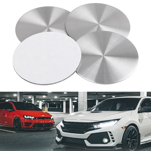 Set di 4 decalcomanie adesivo tappo mozzo 45 mm tonalità argento perfette per t