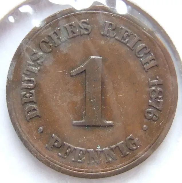Moneta Reich Tedesco Impero Tedesco 1 Pfennig 1876 B IN Very fine