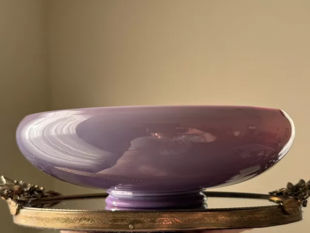 Antique Cambridge Glass Purple Heliotrope Console Bowl Antique Lavender Helio