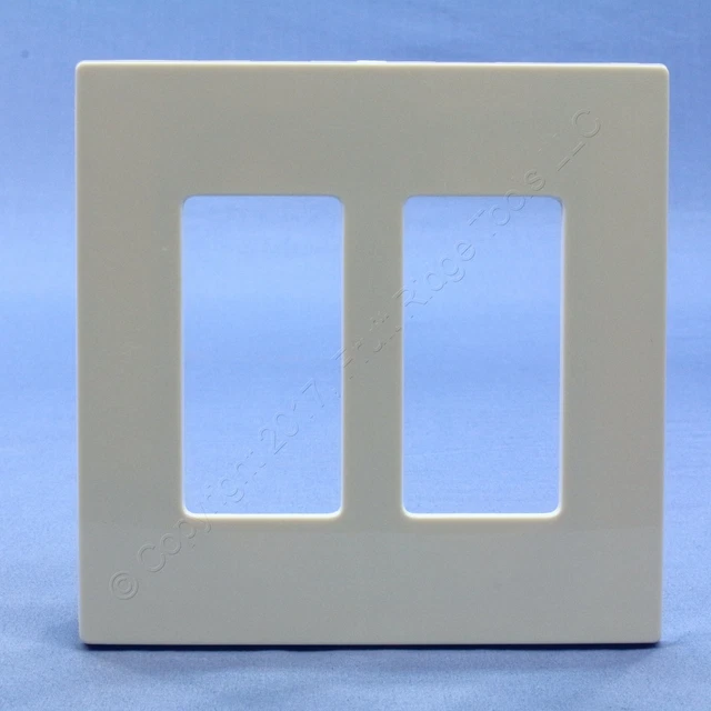 New Leviton Light Almond 2-Gang Midway Decora SCREWLESS Wallplate Cover SJ262-ST