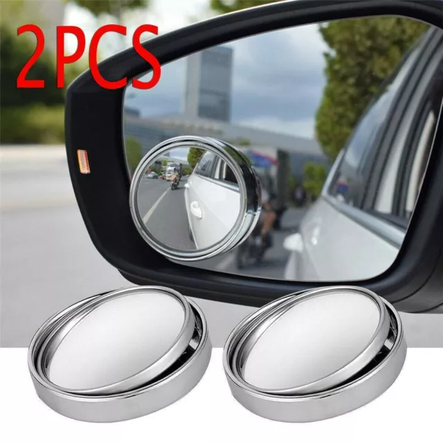 2X Blind Spot Mirror Auto 360° Wide Angle Convex Rear Side View Car Truck SUV DE