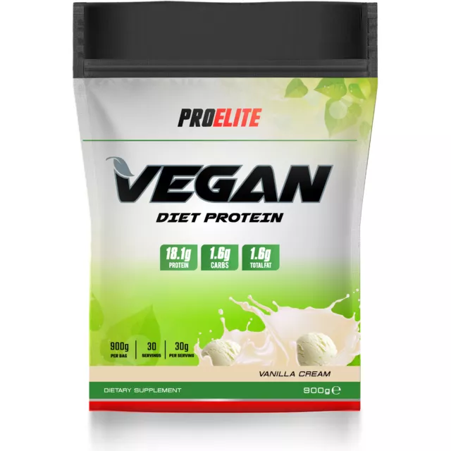 Pro Elite Vegan Diet Protein Powder 900g Gluten | GMO | Soy Free | 100% Vegan