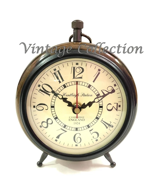 Antike nautische Holztisch Uhr Vintage Huntleigh Station Tischdekor Uhren