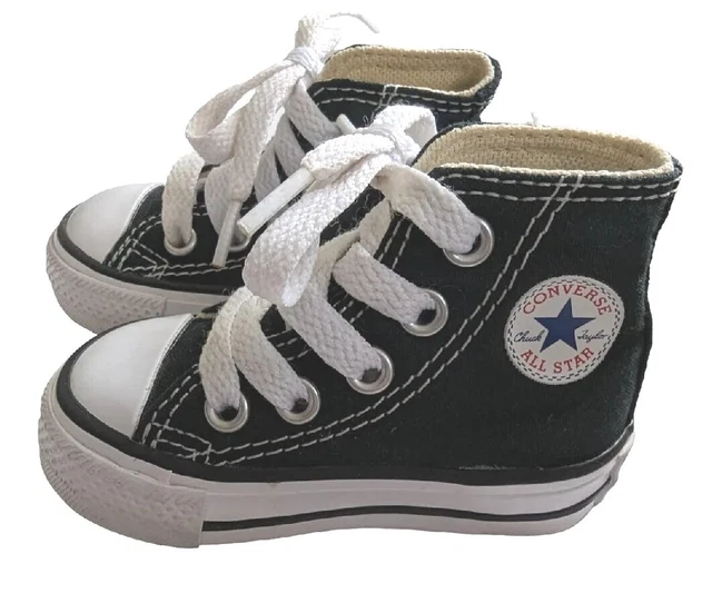 Top alti Converse All Star Classic neri - neonati/bambini taglia UK2 EU18 US2