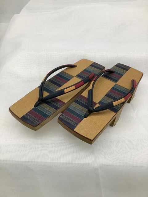 Japanese Kimono Sandal Geta Geisha Zori Wooden 22.9cm Free Size Women