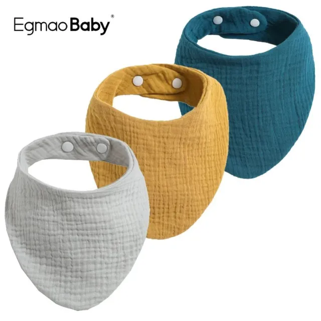 Baberos de algodón liso para bebés - bufanda triangular alimentación saliva toalla pañuelo babero paño