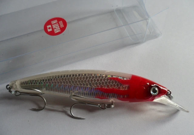 Noeby leurre pêche mer rivière 14,5cm 19g nage jusqu'à 0,5m rouge et blanc