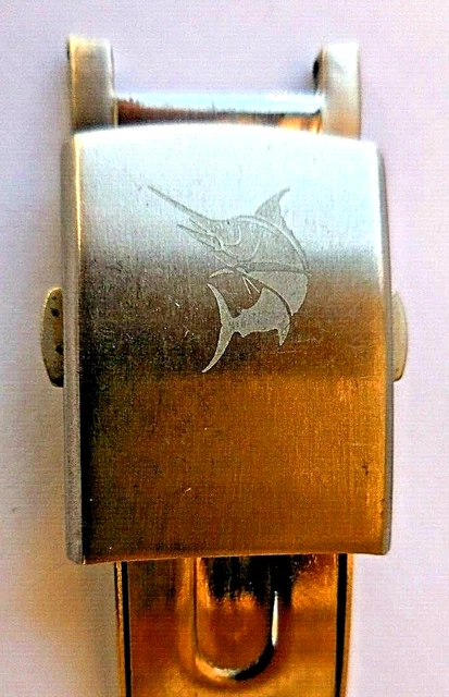 Boucle Déployante De Bracelet Montre 18mm Gravée Espadon - Acier Brossé, Neuve, Sécurité, Entraxe 10mm