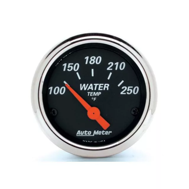 Autometer Designer Black 2-1/16" Water Temp Gauge 100-250F Short Sweep Electr...