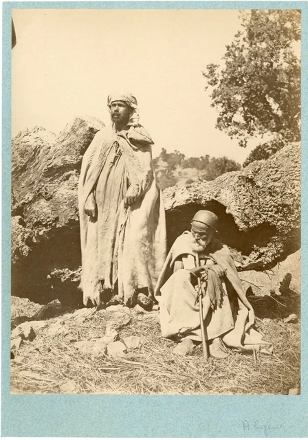 Tirage Albuminé Vintage Algérie 1882 - "Gourbi Kabyle", Format 10x15 Cm, Tirage Original