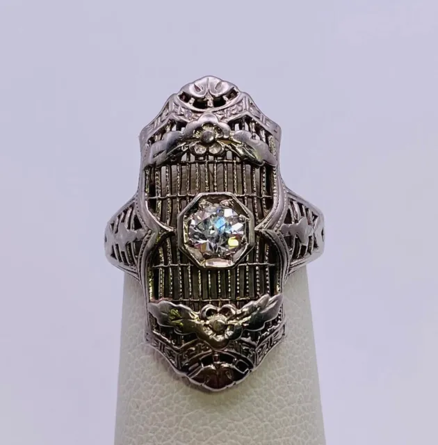 2.94 Carat Round Cut Lab-Created Diamond Filigree Vintage Victorian Wedding Ring