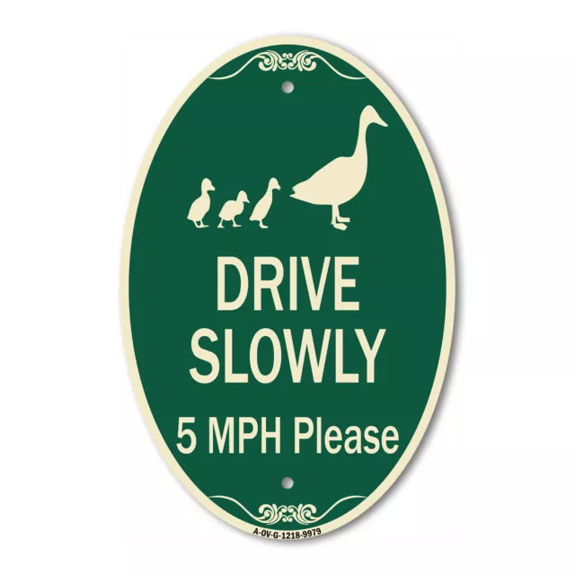 Designer Series - Drive Slowly 5 Mph Please With Duck And Ducklings Walking Grap