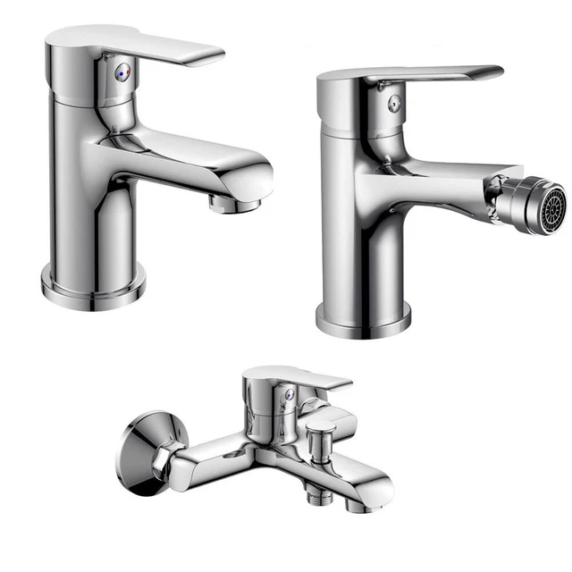 Rubinetto da bagno per lavabo bidet vasca miscelatore ottone cromato lucido