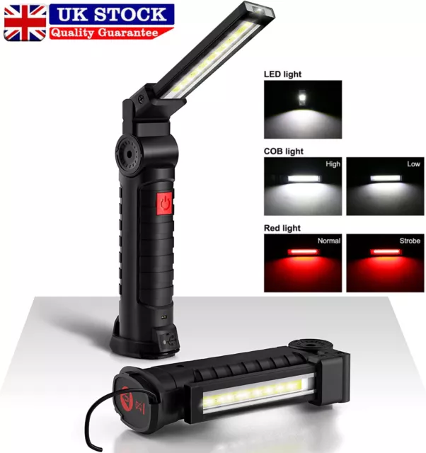 COB LED Work Light Rechargeable Mechanic Work Shop Inspection Lamp Hand Torch