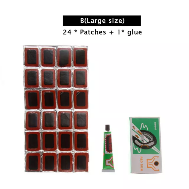 24/48*Bike Patch Repair Kit Bicycle Tire Repair Inner Tube Puncture Glue Patches 3