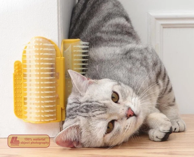 Cat Self Groomer Brush Wall Corner Grooming Massage Tickling Corner Pet Brush