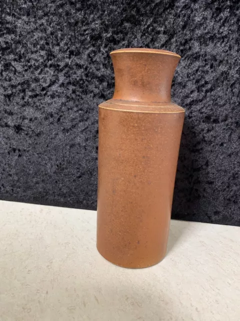 Antique Stoneware Ink Bottle. Large Light Brown Earthenware Ink Pourer Bottle